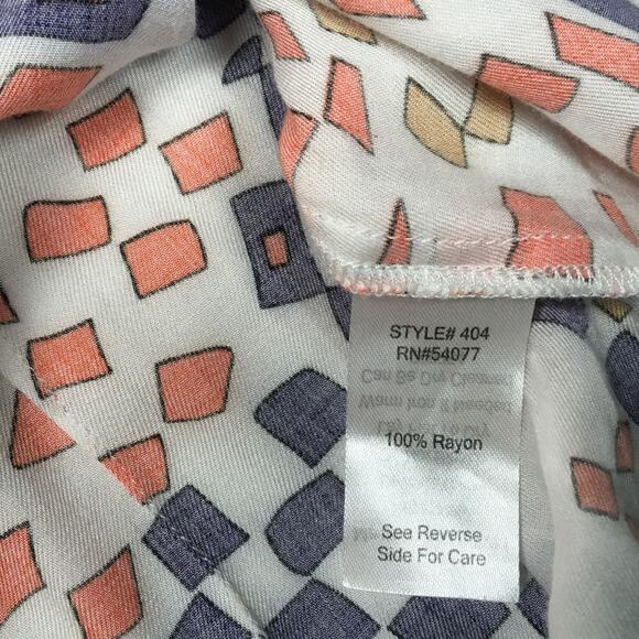 CAbi #404 Shirt Grand Prix Print Button Front Tunic Top Women's S Blue Orange - Picture 9 of 11